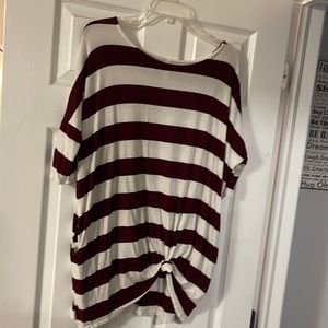 Stripped oversized shirt with pockets, S